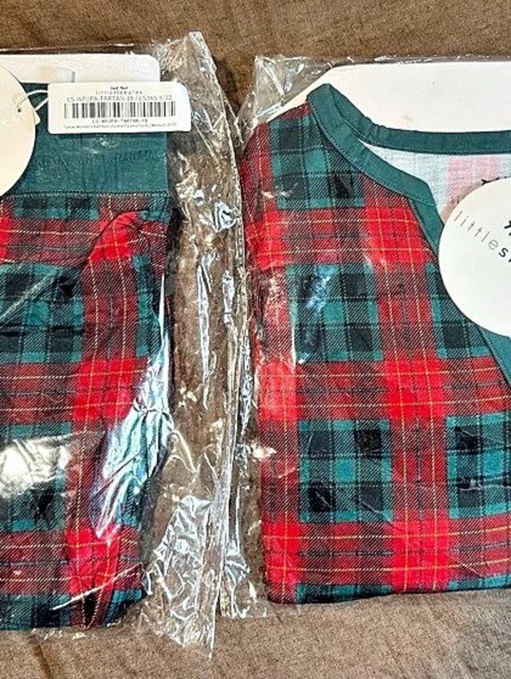 Little Sleepies Tartan Plaid Two-Piece Pajama Set Red & Green